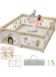 Buy Family Paradise Baby Playpen with Mat - Baby and Toddler Fence 150 x 180cm Baby Fence Play Area Portable Children's Activity Centre Non-Slip Suction Cups and Soft Breathable in Saudi Arabia