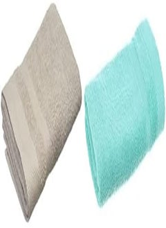 Buy Rosa home honeycomb cotton facetowel, 100 x 50 cm - grey + Rosa Home Honeycomb Cotton Face Towel, 100 X 50 cm - Turquoise in Egypt