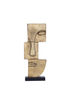 Buy Face Decor Sculpture 18X43Cm - Gold in UAE