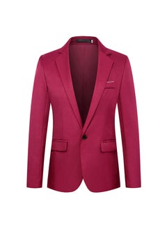 Buy Mens Suit Jacket Business Casual Professional Formal Suit Flip Slim Wedding Dress One Piece Suit Jacket for MenBurgundy Burgundy in Saudi Arabia