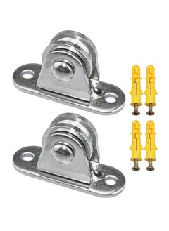 اشتري Pulley Block Silent Pulley Wheel, 2Pcs Heavy Duty Fixed Pullies Loading 176 lb for Cord Material Handling Moving and DIY Project Wall Ceiling Mount Pulleys في السعودية