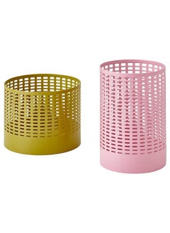 Buy Tealight Holder Set Of 2 Yellow Pink in Saudi Arabia