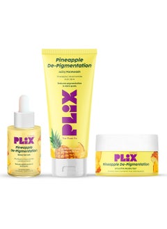 Buy Pineapple Pigmentation Skincare Kit For Dark Spot Removal Facewash, Face Serum and Moisturizer Combo for Women And Men, Pack of 3 in UAE