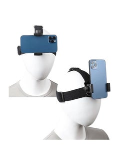 اشتري Head-Mounted Mobile Phone Mount, First-Person View Live Shooting Bracket, Head Mount Strap Compatible with iPhone Smartphones(4"-7") and Action Camera GoPro في السعودية