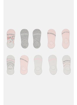 Buy Kid Girls 10 Pairs Printed Socks, Pink Combo in UAE