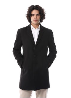 Buy Classic Coat With Slanted Pockets_Black in Egypt