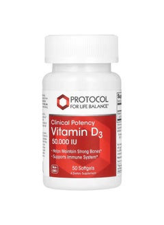 Buy Protocol Vitamin D3 50000 IU - Immune Support, Healthy Bones and Teeth - 50 Softgels in Saudi Arabia