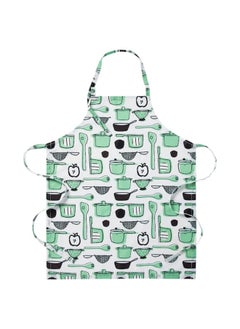 Buy Apron, white/green/patterned, 69x85 cm in Saudi Arabia