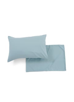 Buy 2 - Piece Essential Solid Pillow Case Set 50x75cm - Blue in UAE