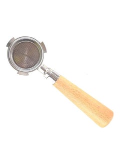 Buy Stainless Steel Portafilter With Wooden Handle Silver/Beige 51x220mm 51x220 millimeterml in Saudi Arabia