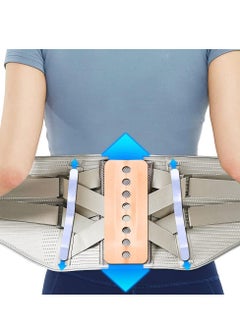 Buy Back Braces for Lower Back Pain Relief with 2 Different Hardness Sets Removable Stays, Breathable Back Support Belt for Men&Women, Herniated Disc, Sciatica, Scoliosis (Gray, Medium) in Saudi Arabia