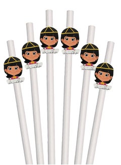 Buy 12 Piece Eid Mubarak Drinking Straws for Girls Kids in UAE