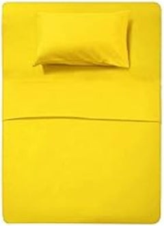 Buy Fitted bed sheet set 2 pcs,120 * 200 cm (shiny yellow) in Egypt