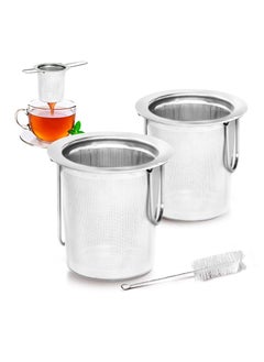 Buy 2 Pack Tea Infuser, Stainless Steel Extra Fine Mesh Tea Strainer for Loose Leaf with Foldin Handle Sitting in Mugs, Tea Filters, Tea Strainers, Tea Basket, Infusers Tea Diffuser for Loose Tea Steeper in Saudi Arabia