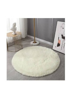 Buy Luxurious Super Soft Fur Living Room Non Skid Soft Microfiber Plush Bedroom Super Absorbent Rug Fluffy Warm Winter Round Mat Home Decoration Doorway kitchen Bathroom Rug for Home and Office 100 x 100 in UAE