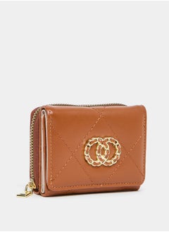 اشتري Applique Detail Wallet with Zip Closure في السعودية