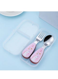 Buy BrainGiggles Kids Cutlery Set with Case (Unicorn) in UAE