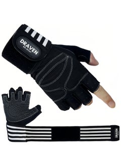 Buy DRAVEN-GG Gym Gloves Men - Silicone Non-slip Palm Pad,enhanced Grip,high Performance, Breathable, Durable Workout Gloves - Wrist Support Fitness Gloves For Sport, Exercise, Weightlifting And Training in UAE