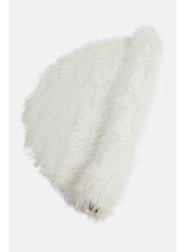 اشتري Imitation Fur Round Carpet 115 cm, White في السعودية