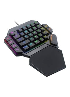 اشتري One-Handed RGB Mechanical Keyboard Ergonomic Half Gaming Keyboard 35 Keys with Rainbow Backlit Keyboard Wired Gaming Keypad Mini USB Keyboard Single Hand Game Controller with Wrist Rest Support في السعودية