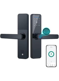 اشتري Fawoonu Tuya Smart Lock Fingerprint Lock Door Lock Keypad Door Lock with Handle Fingerprint Electronic Deadbolt Door Lock Smart Door Lock Compatible with Tuya APP في الامارات