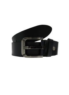 Buy GENUINE LEATHER 45 MM CASUAL JEANCE BELT FOR MENS IN BLACK in UAE
