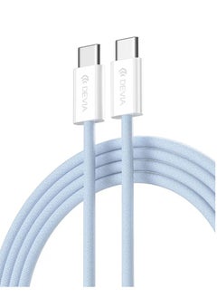 Buy DEVIA Smart Series PD Cable 60W Woven 1M Combatable with all android and iPhone 15 - 16 series  Built-in smart switching chip Nylon braided for better durability  charging and data cable - Blue MP81 EC325 in Egypt