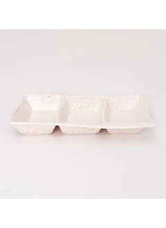 Buy Bright Designs Melamine Savoury Tray Set of 2
  (L 30cm W 19cm H 3cm)  Creamy with brown in Egypt