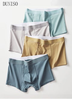 اشتري 4 Pack Men's Underwear Set Men's Cotton Boxers Short Briefs Breathable and Soft Underpants with High Elastic Waistband في السعودية