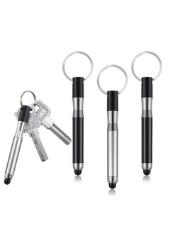 اشتري 3 Pieces Mini Stylus Pen with Keyring Loop 3-In-1 Accessory Bullet Capacitive Keychain Tablet Touchscreen في الامارات