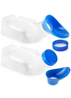 Buy Unisex Urinal Bottle Portable Urinal for Women Men Female Urinal with Lid Female Urination Device Women Pee Funnel Cup for Emergency Travel Car Camping 1000ML 2 Pack in UAE