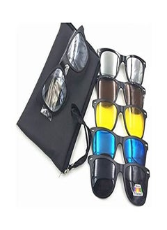 Buy 5-Piece 5 in 1 Magnetic Glasses Polarized Clip-on Sunglasses Plastic Frame for Night Driving in UAE