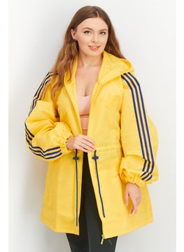 اشتري Women Sportswear Fit Long Sleeve Monogram Windbreaker Jacket, Yellow في الامارات