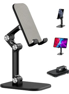 Buy Phone Stand Adjustable Height and Angle Cell Phone Stand for Desk Foldable Holder Taller iPhone Stand Compatible 4-11 Inch All Mobile Phone/iPad/Tablet in Saudi Arabia