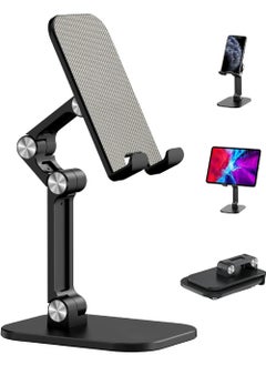 Buy Phone Stand Adjustable Height and Angle Cell Phone Stand for Desk Foldable Holder Taller iPhone Stand Compatible 4-11 Inch All Mobile Phone/iPad/Tablet in Saudi Arabia