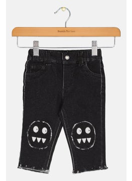 اشتري Toddlers Boy Embroidered Pant, Black في الامارات