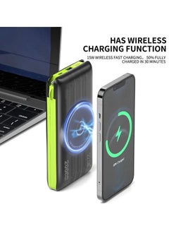 Buy Wireless Charging Fast Charging Power bank 20000mAh 15W/22.5W QC3.0 With Inbuilt Charging Cable, 50% Charge in 30 Mins iPLUS iP-B102 in Saudi Arabia