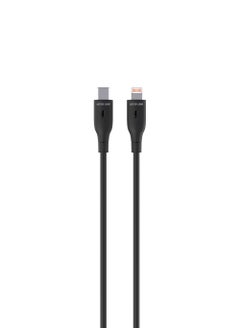 اشتري كابل USB-C إلى Lightning PVC / طول الكابل 1 متر / سرعة نقل عالية / شحن بقوة 18 وات / آمن ومضمون / متوافق مع مجموعة واسعة / شحن ومزامنة / عمر افتراضي يصل إلى 10000 ثنية - أسود في الامارات