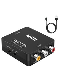 Buy RCA to HDMI,AV to HDMI Converter, 1080P Mini RCA Composite CVBS Video Audio Converter Adapter Supporting PAL/NTSC for TV/PC/ PS3/ STB/Xbox VHS/VCR/Blue-Ray DVD Players (Black) in Saudi Arabia