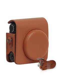 Buy Protective Case For Fujifilm Instax Mini 99 Instant Camera PU Leather Bag Cover with Removable Adjustable Strap (Brown) in UAE