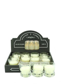 Buy Scented Jar Candle (Set of 12 PCS) with Fragrance Gift Box - White in UAE