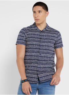 اشتري Pure Cotton Printed Casual Shirt With Half Sleeve And Resort Collar في الامارات