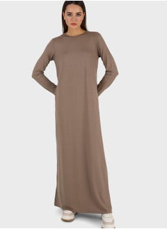 Buy Round Neck Knitted Dress in UAE