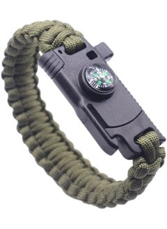 Buy 5 In 1 Multipurpose Professional Survival Bracelet Compass Flint Whistle with Fire Stone, Loud Whistle in Egypt