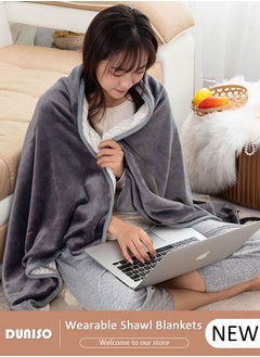 Buy 2 in 1 Wearable Blanket Button Shawl, Multifunction Shoulder Warm, Fleece Wearable Blanket, Comfy Poncho Throw, Lap Blanket for Winter, Home, Office, School in Saudi Arabia