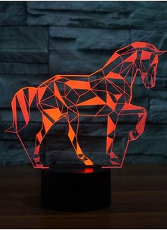 Buy Horse 3D LED Illusion Lamp Touch Lamp 16 Colors Change Horse Multicolor Night Light for Kids Home Decors Lights in UAE