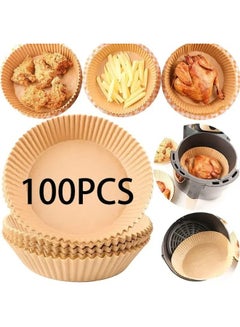Buy 100pcs Air Fryer Disposable Paper Liners, 25Cm  For Baking, Non-Stick Round Air Fryer Baking Paper in Egypt