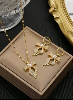 Buy Trendy Stainless Steel Gold Plated Jewellery Set For Women in Saudi Arabia