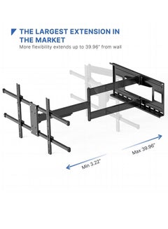 Buy Full Motion Long Arm TV Wall Mount with 40 inch Extension Wall Mount TV Bracket Fits Most 43-80 inch Flat&Curved LED Screen TVs Swivel Tilt Arm Extension with Max VESA 800x400mm Holds up to 110lbs in UAE