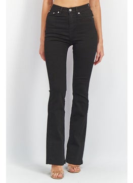 اشتري Women Regular Fit Solid Stretchable Denim Jeans, Black في الامارات